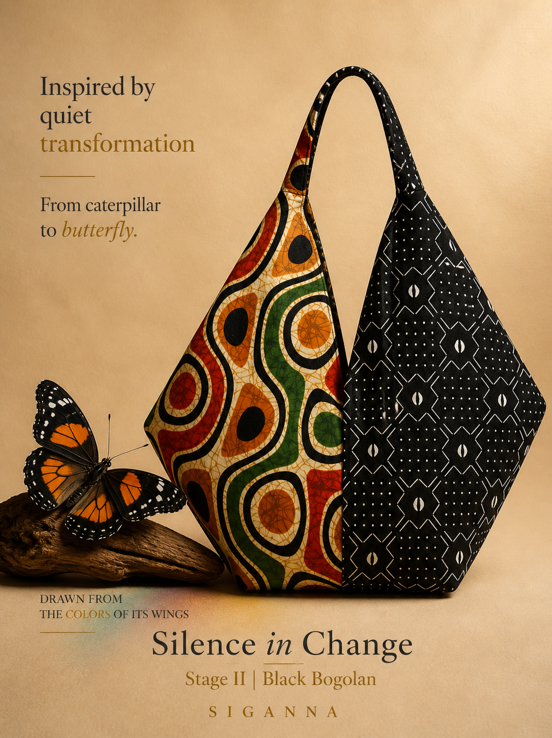 SIGANNA | Silence in Change - African Print Butterfly Bag