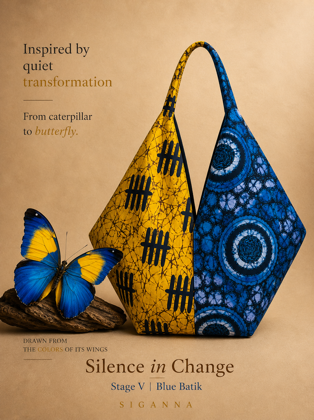 SIGANNA | Silence in Change - African Print Butterfly Bag