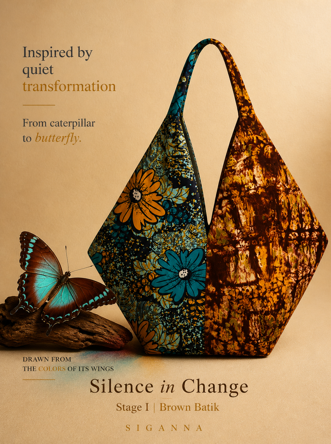 SIGANNA | Silence in Change - African Print Butterfly Bag