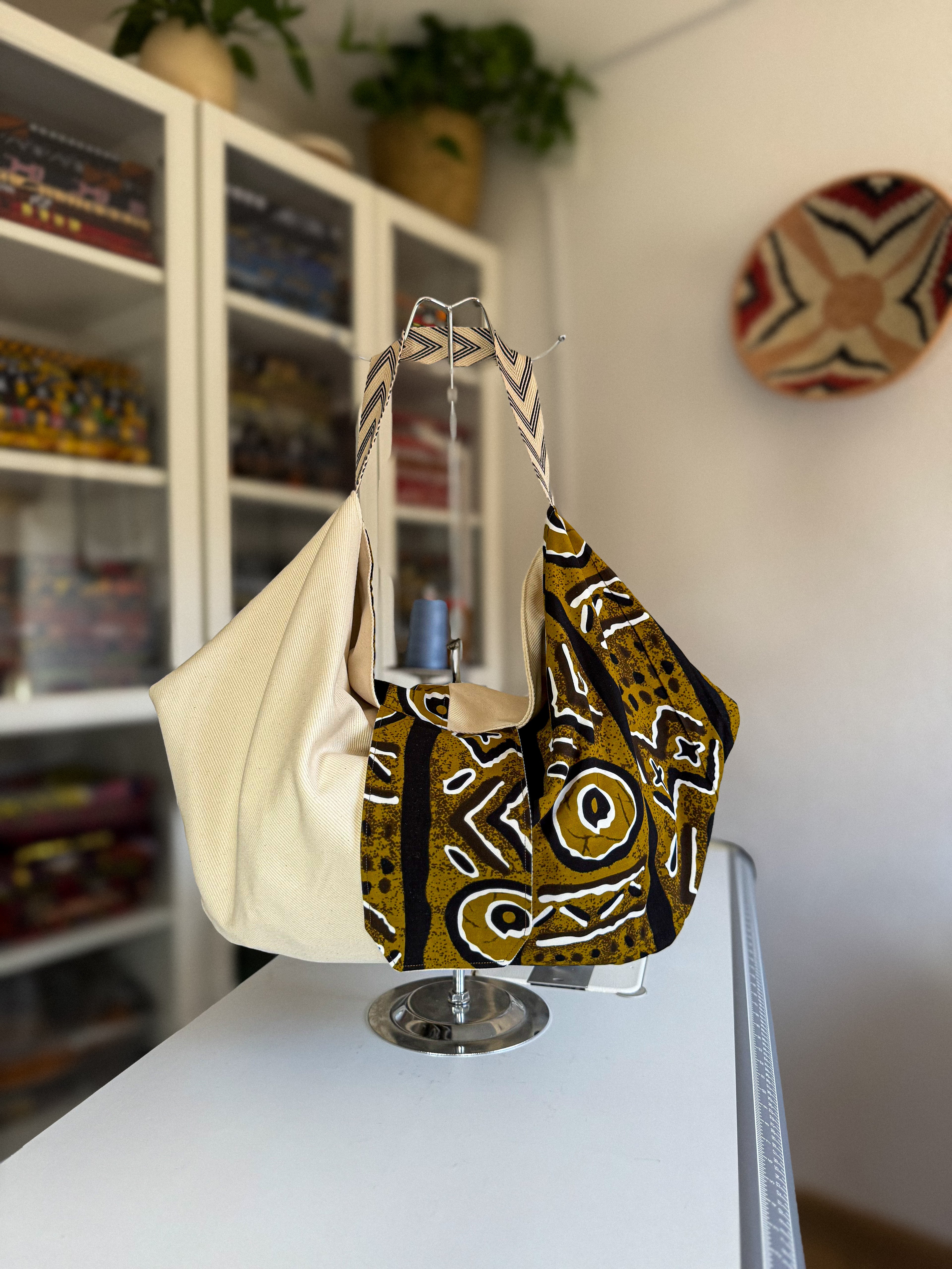 SIGANNA Origami Essence- Denim Artisan African Print Bag